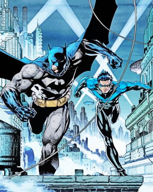 Batman and Nightwing Heroes paint by numbers