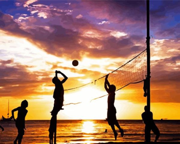 Beach Volleyball Players Paint By Number
