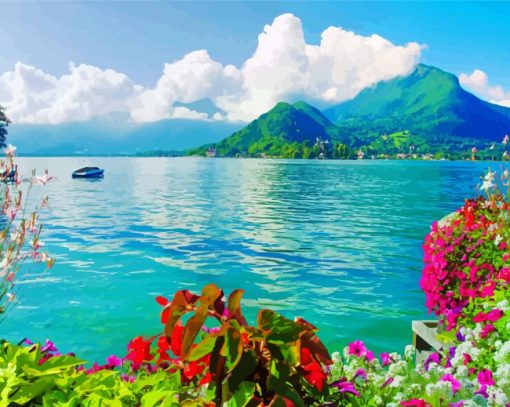 Beautiful View Of Annecy Lake France paint by numbers