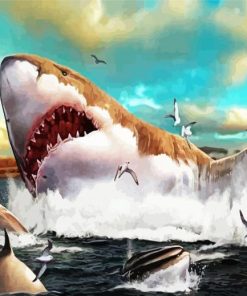 The Big Megalodon Shark Paint By Number