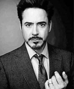 Black and White Robert Downey Jr paint by numbers