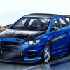 Blue Black Mitsubishi Lancer paint by numbers