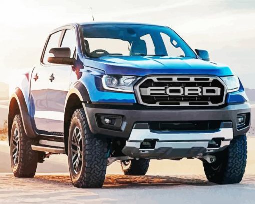 Blue Ford Ranger paint by numbers