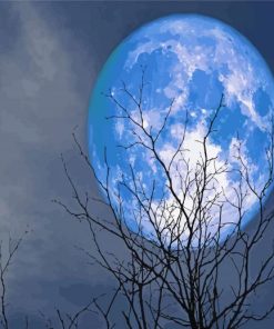 Blue Full Moon Paint By Number