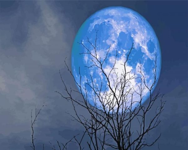 Blue Full Moon Paint By Number