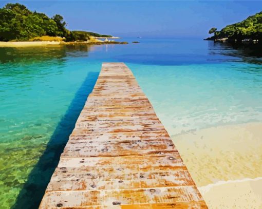 Board Walk In Albania Beach paint by numbers