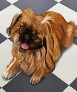 Brown Pekingese Dog paint by numbers