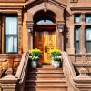 Brownstone and Wooden Door paint by numbers