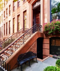 Brownstone Buildings Paint By Number