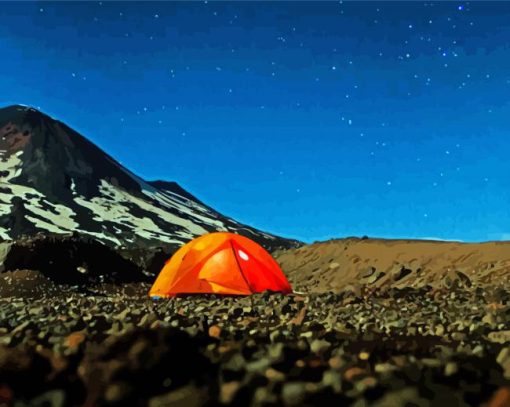 Camping In The Andes Moountains At Night paint by numbers