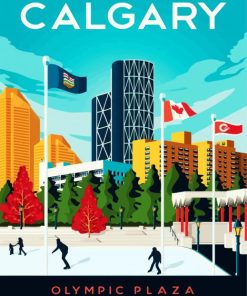 Canada Calgary Poster paint by numbers