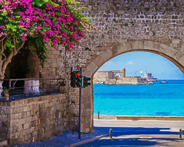 Castle Of The Old Town Rhodes Paint By Number