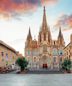 Cathedral of Barcelona Sagrada paint by numbers