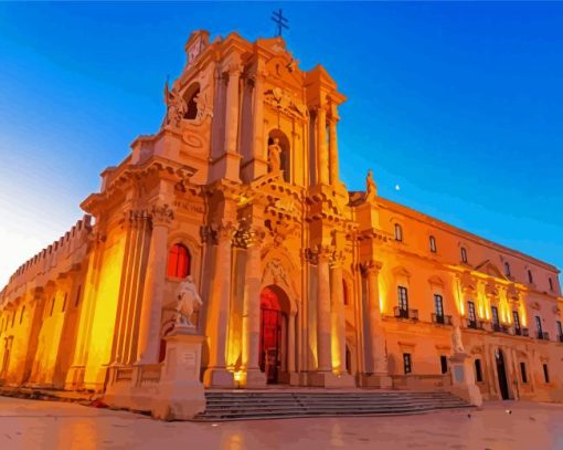 Cathedral of Syracuse Sicilia paint by numbers