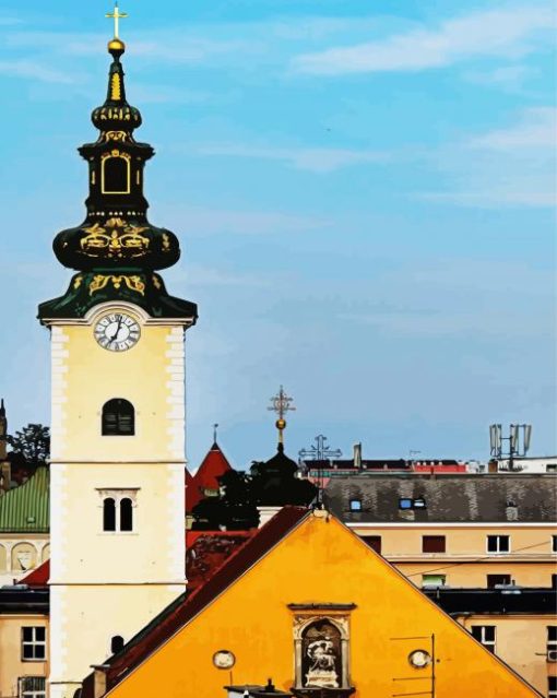 Cathedral of Zagreb paint by numbers