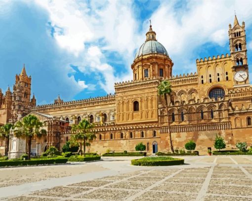 Cattedrale di Monreale Sicilia paint by numbers