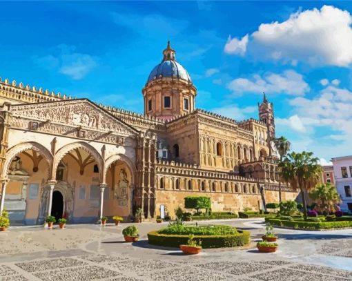 Cattedrale di Palermo Sicilia paint by numbers