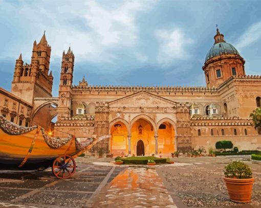 Cattedrale di Palermo Sicilia paint by numbers