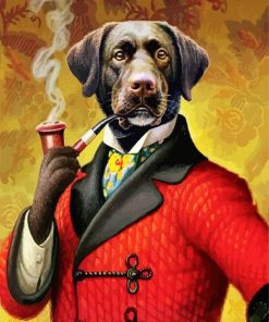 Dog Smoking Pipe paint by numbers