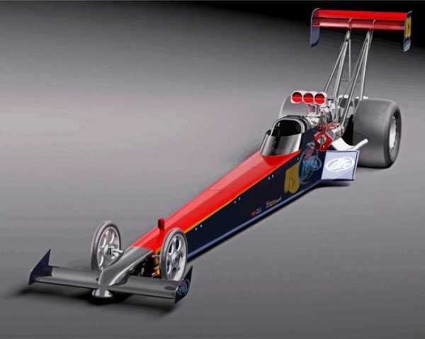 Dragster Racing Car Paint By Number