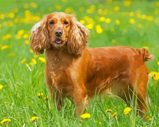 English Cocker Spaniel Dog Paint By Number