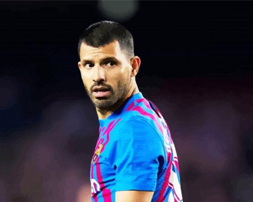 FC Barcelona Player Sergio Agüero paint by numbers