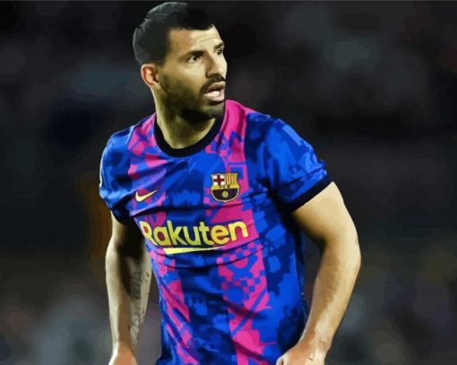 FCB Player Sergio Agüero paint by numbers