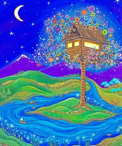 Fantasy Tree House Art Paint By Number