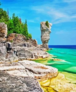 Flowerpot Island Ontario paint by numbers