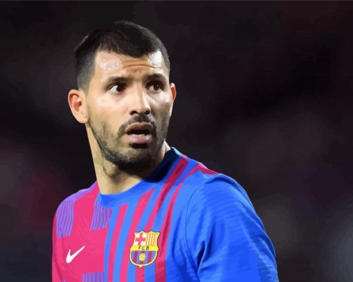 Footballer Sergio Agüero paint by numbers