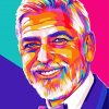 George Clooney Pop Art paint by numbers