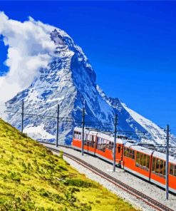 Gornergrat Railway Zermatt paint by numbers