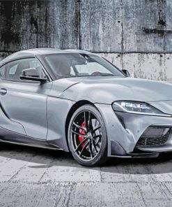 Grey Toyota Supra paint by numbers