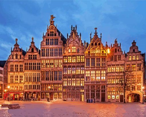 Guild Houses Belgium Antwerp Paint By Number