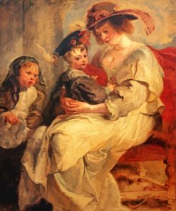 Helena Fourment with Children by Rubens paint by numbers