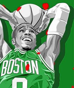 Illustration Jayson Tatum paint by numbers