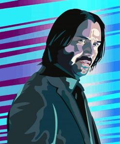 Illustration Keanu Reeves paint by numbers