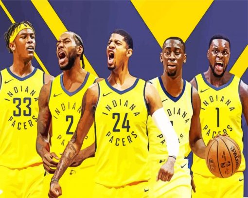 Indiana Pacers Basketball Players paint by numbers