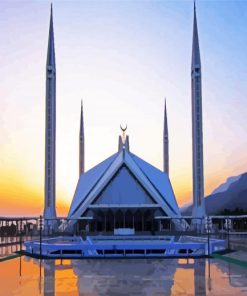 Islamabad Faisal Mosque paint by numbers