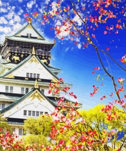 Japan Osaka Castle paint by numbers