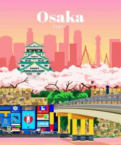 Japan Osaka Poster paint by numbers