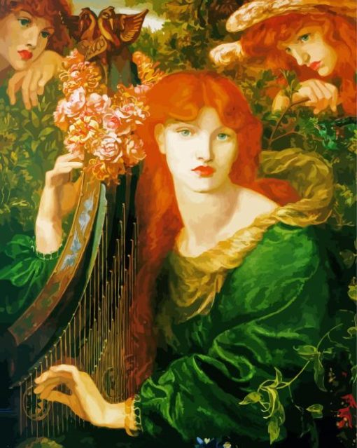 La Ghirlandata by Rossetti paint by numbers