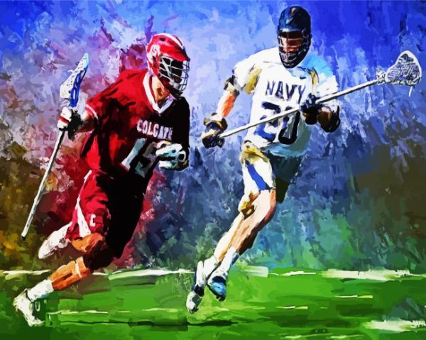 Lacrosse Players paint by numbers