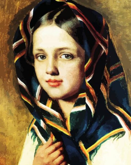 Little Girl In Scarf paint by numbers