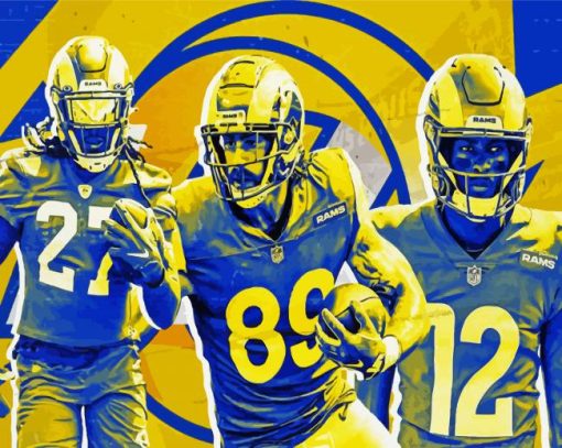 Los Angeles Rams American Football Players paint by numbers