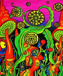 Magical Psychedelic Mushrooms paint by numbers