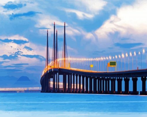 Malaysia Penang Bridge paint by numbers