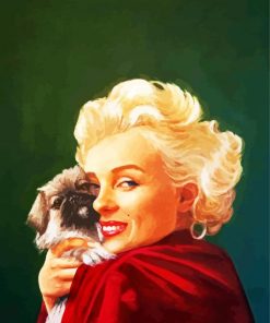 Marilyn Monroe with Pekingese paint by numbers