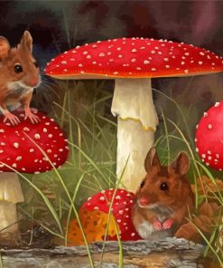 Mice and Toadstools paint by numbers