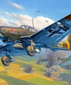 Military Stuka Plane paint by numbers